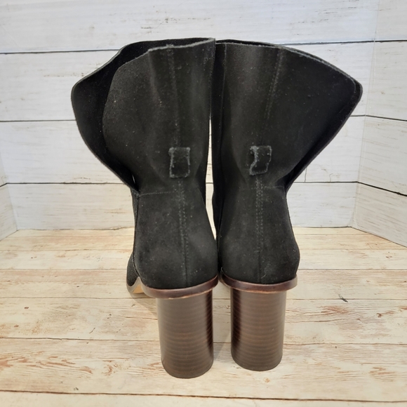 Pour la Victorie black suede oval heel boots - Picture 11 of 14